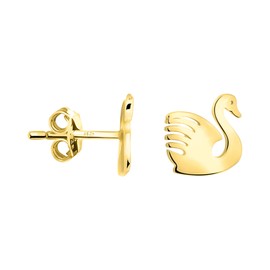 SOFIA MILANI - Women's Earrings 925 Silver Swan Stud Earrings, Yellow Gold, No Gemstone