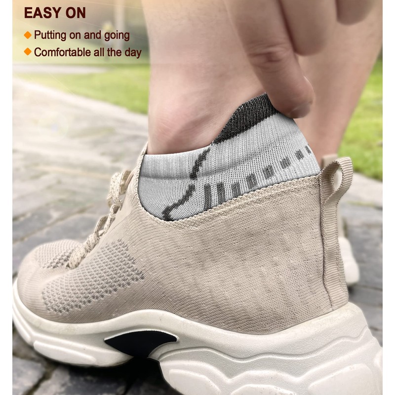 KEMISANT Trainer Socks 6 Pairs Men's Running Socks Ankle Socks