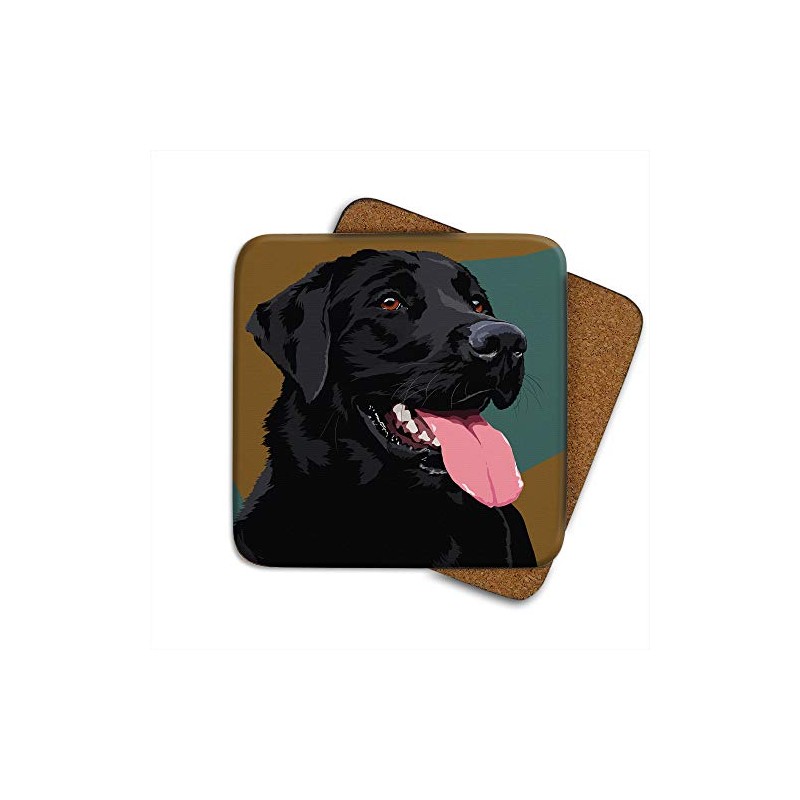 Black Labrador - Set of 4 Coasters - Leslie Gerry