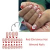 24pcs Christmas Press On Nails Medium Almond Fake Nails Santa