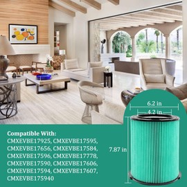 2 Pack Replacement HEPA Filter Compatible with Craftsman 38753 CMXZVBE38753 Wet/Dry Vac Filter for 5 to 20 Gallon shop vacuums (9-38753)