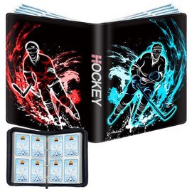 ReeTTo Hockey Card Binder, 4-Pocket, Holds 400 Cards with 50 Removable Double-Sided Sleeves, Portable Album Case for Sports Cards Collection