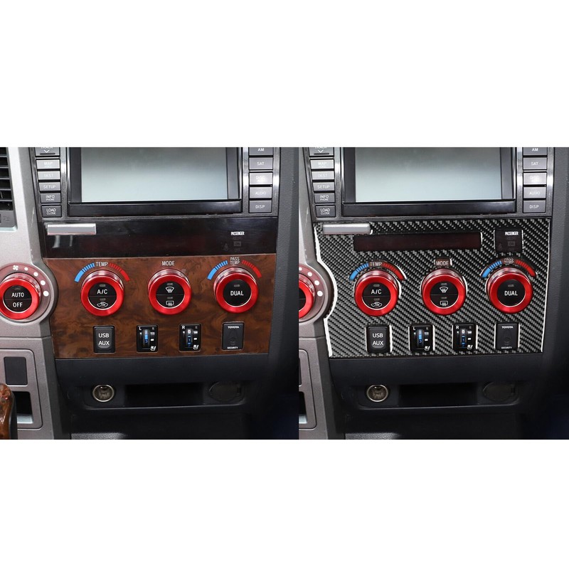 Carbon Fiber Console Interior Trim A/C Climate Control Knob Panal