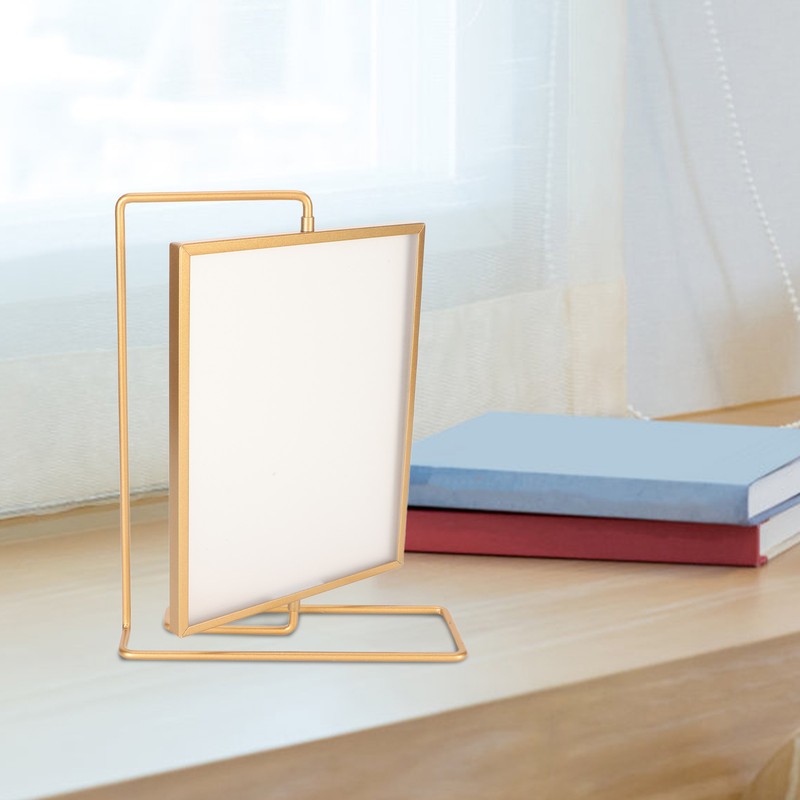 Y5578 Gold Metal Rotating Photo Frame Double Sided Rotating Floating