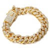 Halukakah Gold Chain for Men,13MM Cuban Link Chain Iced out