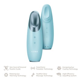 GESKE SmartAppGuided™ Warm & Cool Eye Energizer, 6 in 1, Eye Massager, Anti-Dark Circles Massager, Remove Bags and Slip-on Eyelids, Electric Eye Massage