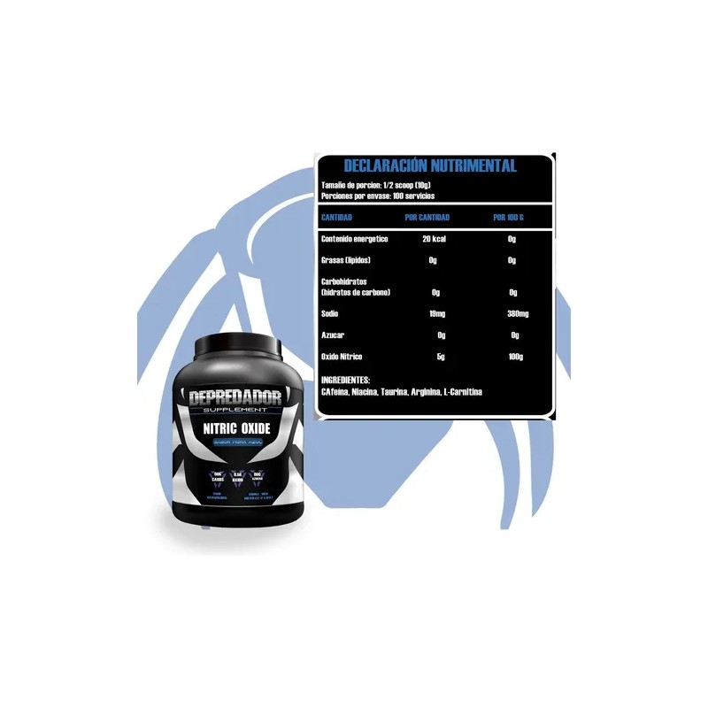 Óxido Nítrico Depredador 1 Kg 200 Serv Varios Pre Entreno