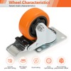 3-Inch PU Mixed Locking & Fixed Casters Set of 4,