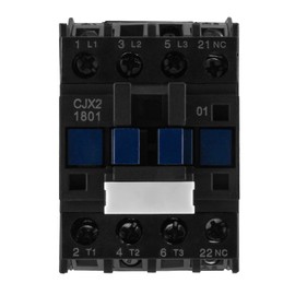 Baomain 3-Pole DC Contactor CJX2-1801 24VDC Coil, 3NO+1NC Auxiliary, 660V 3-Phase, DIN Rail Mount