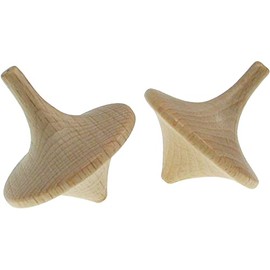 Wooden Spinning Tops, 35 mm, Natural Wood, for Painting and Designing, Pack of 13