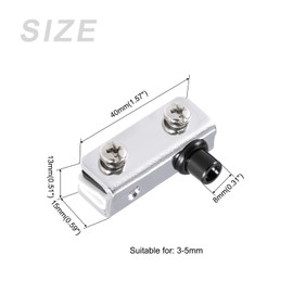 METALLIXITY Glass Door Pivot Hinge (for 3-5mm Thickness) 2Pcs, Iron Adjustable Glass Clips Clamp - for Furniture Repair, Bedroom, Bright