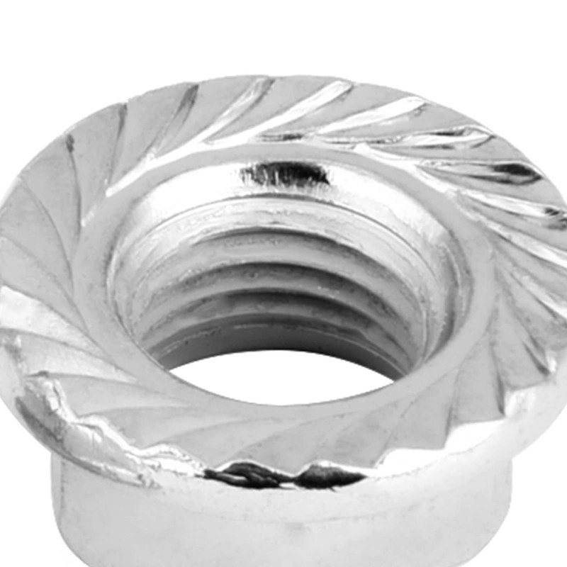 10pcs M10 x 1.25mm Hex Flange Nut Fine Serrated Thread