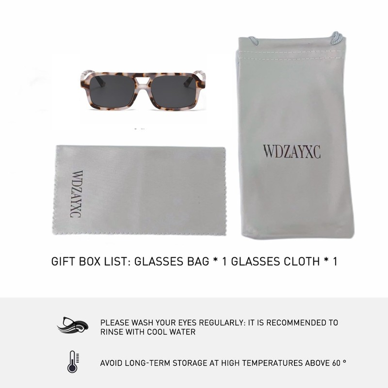 WDZAYXC Stylish Rectangular Sunglasses for Men and Women, UV Protection,