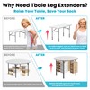 3-LEVEL Adjustable Table Leg Risers, Highly Durable Steel Folding Table