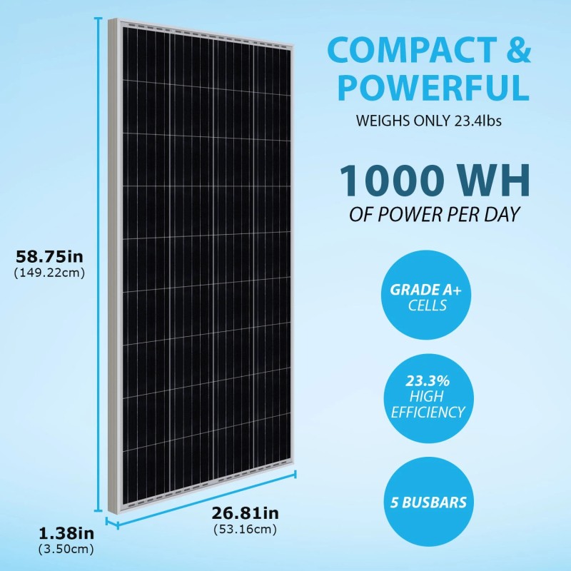 Mighty Max 200 Watt 12V Monocrystallin