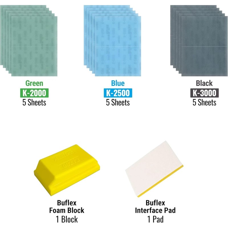 Eagle Abrasives Super Buflex Flexible Polishing Sheets Starter Kit, SP19160