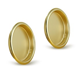 HOMOTEK 2 Pack Closet Door Finger Pull 2-1/8”, Easy Snap in Installation,Brushed Brass Finish, Fits a 5/16”Depth x 2-1/8" Diameter Opening Hole