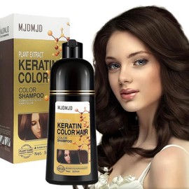 Cherry Brown Hair Dye Shampoo 3 in 1, Instant Hair Dye Shampoo Keratin Color Hair in Minutes, Natural Formula for All Hair Types - Colour: Dark Brown