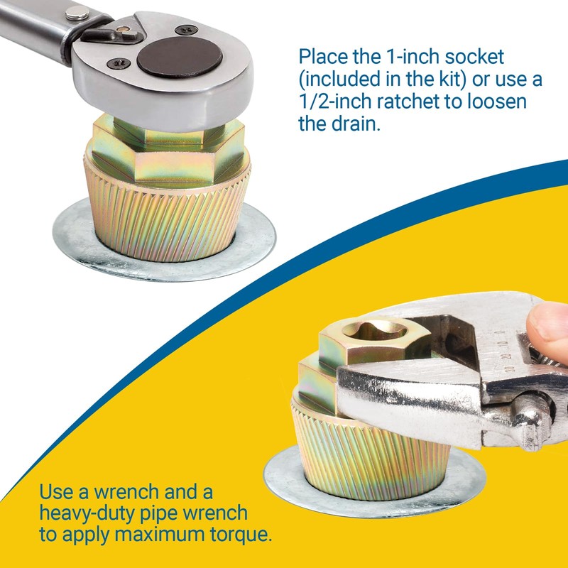 CLEVEROOL 1.5" Tub Drain Extractor with 1inch Socket, Remove The