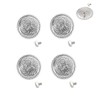 1 Set of Silver Bright 3/4" Round Conchos W/ 1/4"