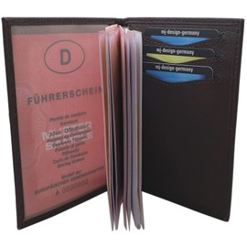 myledershop Buffalo Leather ID Card Holder / Credit Card Wallet in 3 Colours - MJ Design Germany -