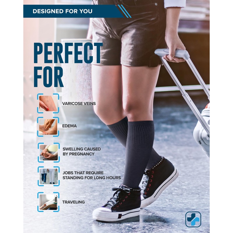 Doctor's Select 3 Pairs Plus Size Compression Socks Wide Calf