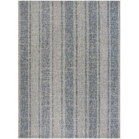 SAFAVIEH Courtyard Collection 9' x 12' Light Grey/Blue CY8736 Indoor/ Outdoor Waterproof Easy Cleaning Patio Backyard Mudroom Area Rug