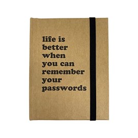 Password Book 'Life is Better When You Can Remember Your Passwords' Black and Brown