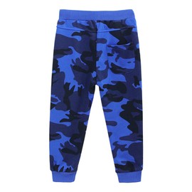 KISBINI Boy's Cotton Camouflage Sweatpants Sports Pants for Children Sapphire Blue 6