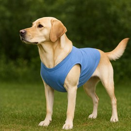 Pack of 3 Dog Shirts for Small Dogs, Summer Soft Cotton T-Shirt, Dog Soft Tank Top, Sleeveless Vest, Dog T-Shirt for Small, Medium Dogs, Cats, Clothing (Orange, Yellow, Light Blue (3XL)