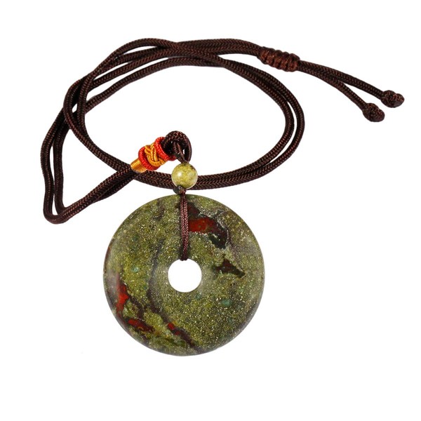 mookaitedecor Coin Doughnut Stone Necklace for Women and Men, Unisex