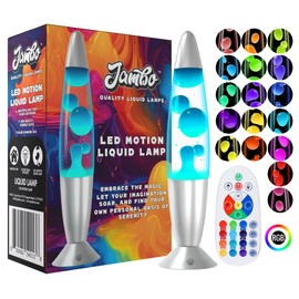 JAMBO 17-Color Changing LED Motion Lamp with Remote, 16" LED Light for Kids Teens and Adults, Night Light Nightlight, Magma Lamp, Home Decor, Relaxing Light for Bedroom Living Room Office Kitchen
