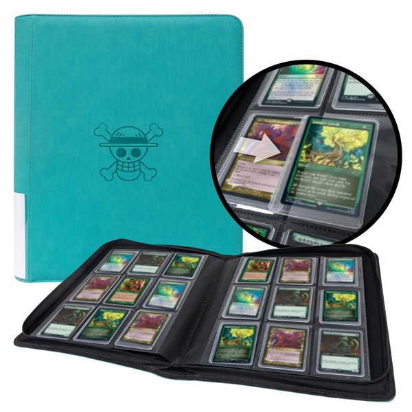 Toploader Binder for One Piece Cards,Holds 288 Toploaders,9-Pocket Ringless Double-Sided