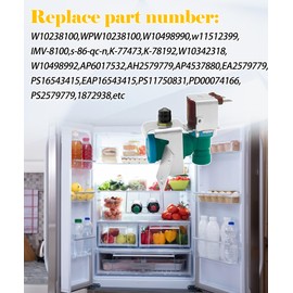 W10238100 WPW10238100 W10498992 Refrigerator Water Inlet Valve Compatible With Whirlpool KitchenAid Kenmore Maytag JennAir IKEA,Replace W11451511 AP6017532 IMV-8100 K-77473,W10342318