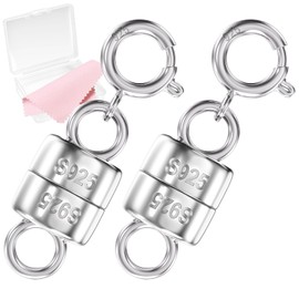  MKCYD 925 Sterling Silver Magnetic Clasps for Necklaces, Gold and Silver Magnetic Necklace Clasp, Bracelet Converter Chain Extender for Women