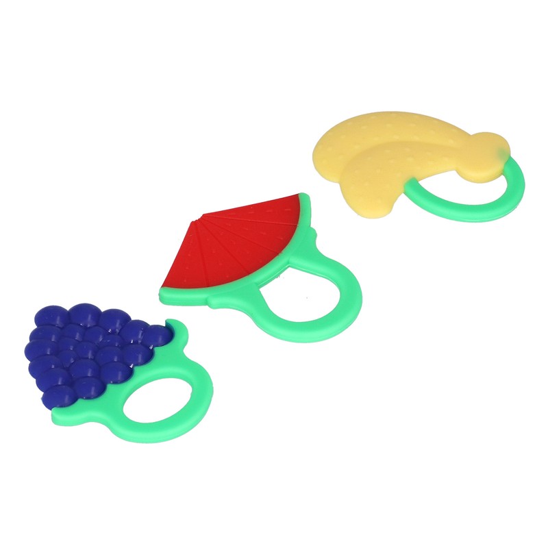 3Pcs Baby Teething Toys Lovely Fruit Shape Teeth Discomfort Relief