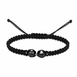 zeqingjw Adjustable Cremation Urn Bracelet for Ashes for Women Men Black Rope Urn Bangles for Ashes Memorial Keepsake Ash Jewelry