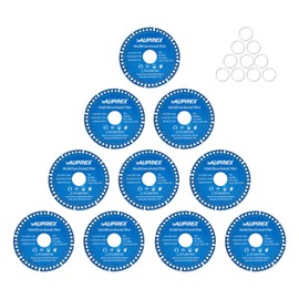 AUPREX 10 Pack 4 Inch Indestructible Disc for 4-1/2 Angle Grinder, Ultra-Thin Diamond Cutting Wheel for Cutting Everything in Seconds, Circular Saw Blades for Ceramic, Tile, Metal-Blue