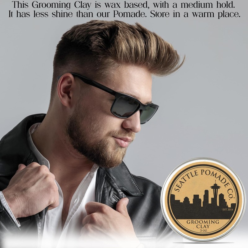 Seattle Pomade Co. Grooming Clay for Hair - USDA Certified,