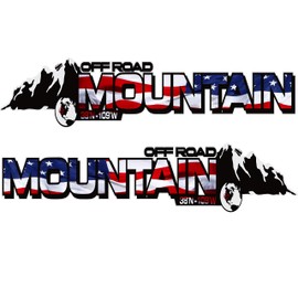 2 x American Flag Off-Road Mountain Edition Hood Decal Rocky Mountain Fits Jeep Wrangler