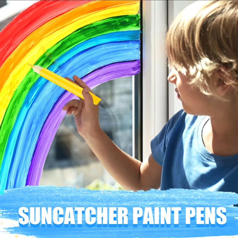 Supkiir 72Pcs Suncatcher Paint Pens Bulk, 10ml 24 Colors DIY