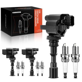 A-Premium Juego de 3 Bobinas de Encendido y 6 Bujías de Iridio Compatible con Hyundai Santa Fe 2003-2006, XG350 2003-2005 & Kia Amanti 2004-2006, V6 3.5L