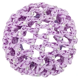 tanzmuster Ballet Bun Net - Mila - with Rhinestones and Hair Scrunchie - Lavender - Knot Net for Thick and Thin Hair - Women and Children