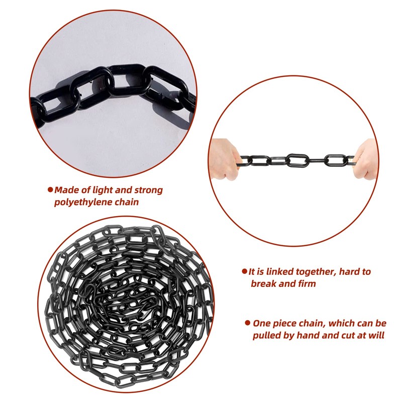 XZEIT 5M x 6mm Chain Link Fence, Plastic Fence Chain,