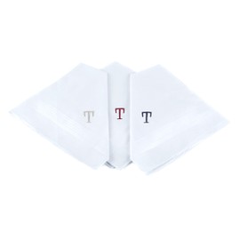 Monogrammed Handkerchiefs for Men - Soft Hankies for Men + Great Monogrammed Gifts - Intial T