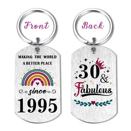 EE&YU 30th Birthday Gifts for Women - Happy 30 Year Old Birthday Keyring for Her Female, 30 Fabulous Presents for Daughter, Making the World A Better Place Since 1995