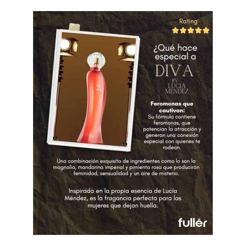 LUCIA MENDEZ DIVA PERFUME CON FEROMONAS DE FULLER 100% ORIGINAL