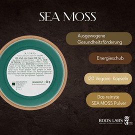 Irish Sea Moss I 500 mg I 100% Natural Irish Sea Moss I 120 Vegan Capsules I 1-2 Capsules per Day I Superfood I Pure Composition No Additives - BOOS LABS