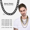 Suplight Black Cuban Link Chain for Men, Women 9mm, Hip-Hop