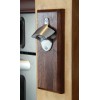 WoodEffex Bottle Opener Magnetic Cap Catcher - Handmade Walnut w/Brushed